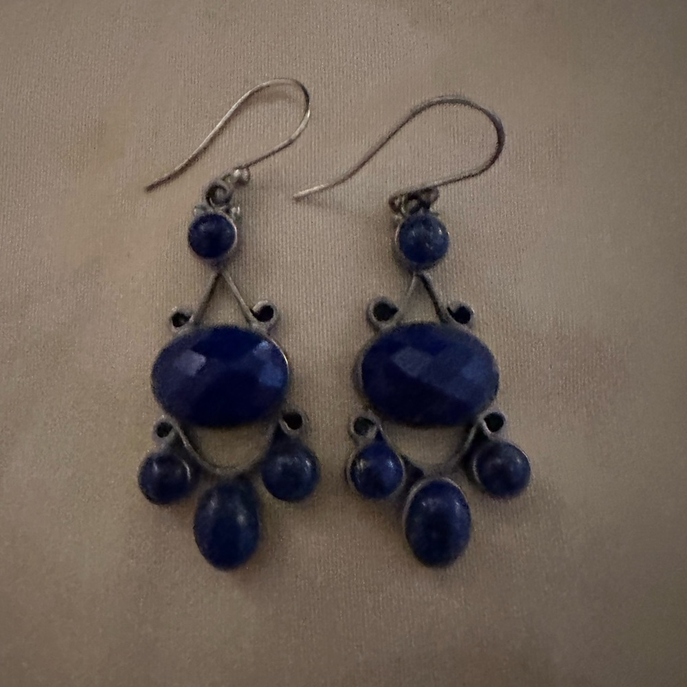 Elegant Blue Dangle Earrings